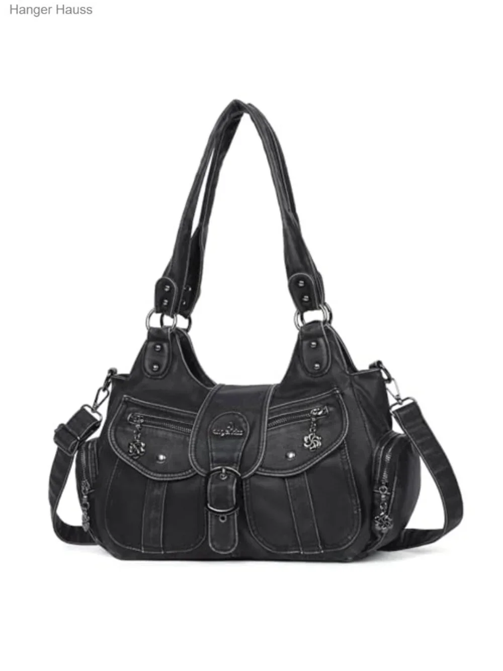 Vegan Leather Hobo Bag Women Shoulder Crossbody Tote Purse Handbag